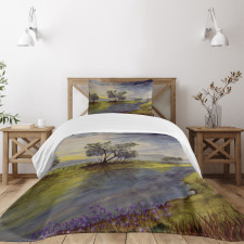 Watercolor River Scene Bedspread Set