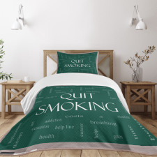 Smoking Message Blackboard Bedspread Set