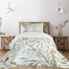 Watercolor Floral Pattern Bedspread Set