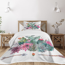 Bouquet in Boho Style Arrow Bedspread Set