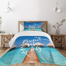 Positive Vibes Only Message Bedspread Set