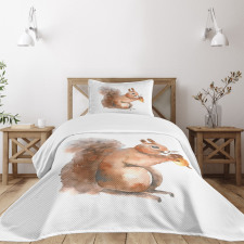 Watercolor Rodent Animal Bedspread Set