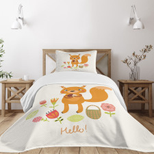 Funny Animal Saying Hello Bedspread Set