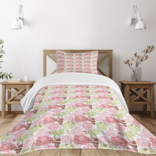 Rose Bouquetnd SakurTree Bedspread Set