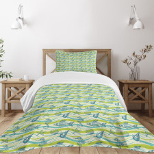 Sketch Underwater Habitants Bedspread Set