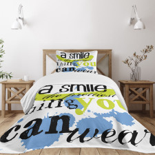 Uplifting Smile Happy Phrase Bedspread Set