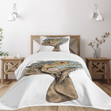 Animal Portrait Flappy Neck Bedspread Set