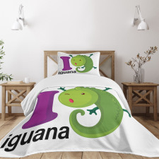 Capital Letter with Cartoon Bedspread Set