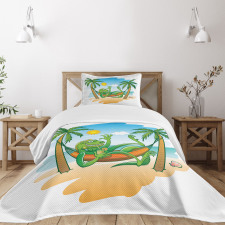 Tropical Holiday Palm Tree Bedspread Set