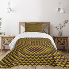 3D Cubes Vibrant Colors Bedspread Set