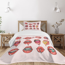 Pierced Tongue Teeth Braces Bedspread Set