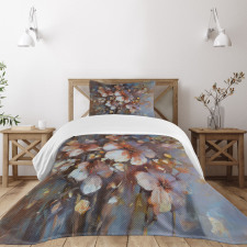 Oil Painting Cherry Bedspread Set