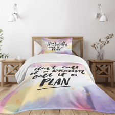 Hand-written Style Watercolor Bedspread Set