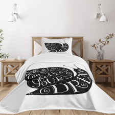 Abstract Snail Silhouette Bedspread Set