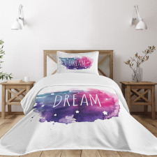 Words with Stars Watercolors Bedspread Set