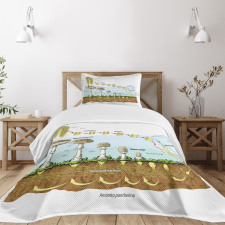 Life Cycle of Mushrooms Bedspread Set