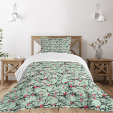Japanese Sakura Branches Bedspread Set