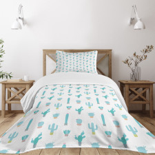 Cactus Life Turquoise Hues Bedspread Set