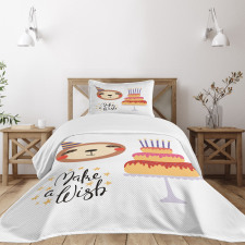 Birthday Cake Make a Wish Bedspread Set