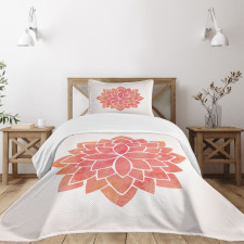 Pattern Lotus Illustration Bedspread Set