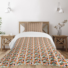 Citrus Mandarin with Leaves Bedspread Set