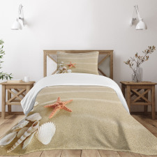 Exotic Seashells with Sand Bedspread Set