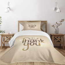 Simple Words Smiling Sign Bedspread Set