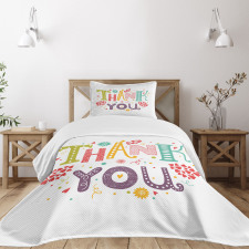 Lettering Thankful Bedspread Set