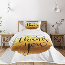 Golden Yellow Round Paint Bedspread Set