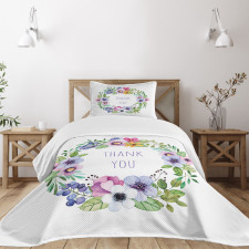 Spring Wreath Simple Word Bedspread Set