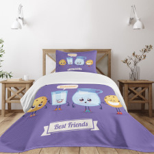 Milk in a Glass Jar Texting Bedspread Set