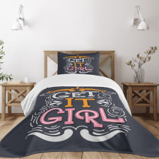 Get It Girl Typography Bedspread Set