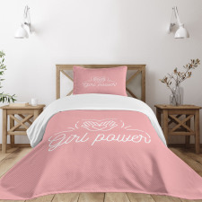 Simple Design Lettering Bedspread Set