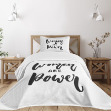 Funky Text Calligraphy Bedspread Set