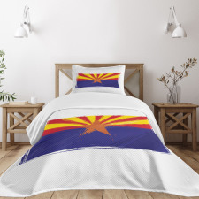 Grunge Design State Flag Bedspread Set