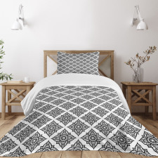 Floral Monotone Motif Bedspread Set