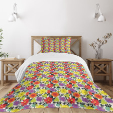 Hand Drawn Petals Nature Bedspread Set