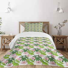 Hibiscus Flora Hand Drawn Bedspread Set