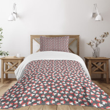 Cartoon Amanita Mushrooms Bedspread Set