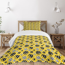 Abstract Paint Smears Circles Bedspread Set