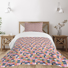 Hipster Geometrical Retro Bedspread Set