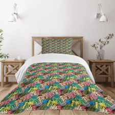 Rainbow Colored Hawaiian Bedspread Set