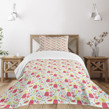 Watermelon and Pomegranate Bedspread Set