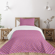 Flowers and Oval Shapes Bedspread Set