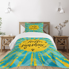 Sun Motif Stripes Bedspread Set