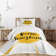 Summer Season Words Bedspread Set