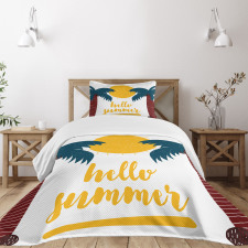 Calligraphy Hello Summer Bedspread Set