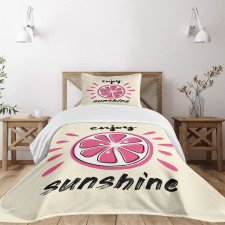 Vacation Retro Words Bedspread Set