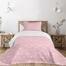 Fish Bones Hearts Bedspread Set