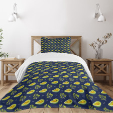 Tropical Papaya and Branches Bedspread Set